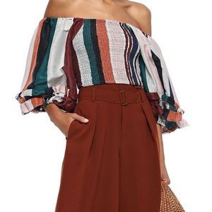 Apiece Apart puff sleeve smocked crop top